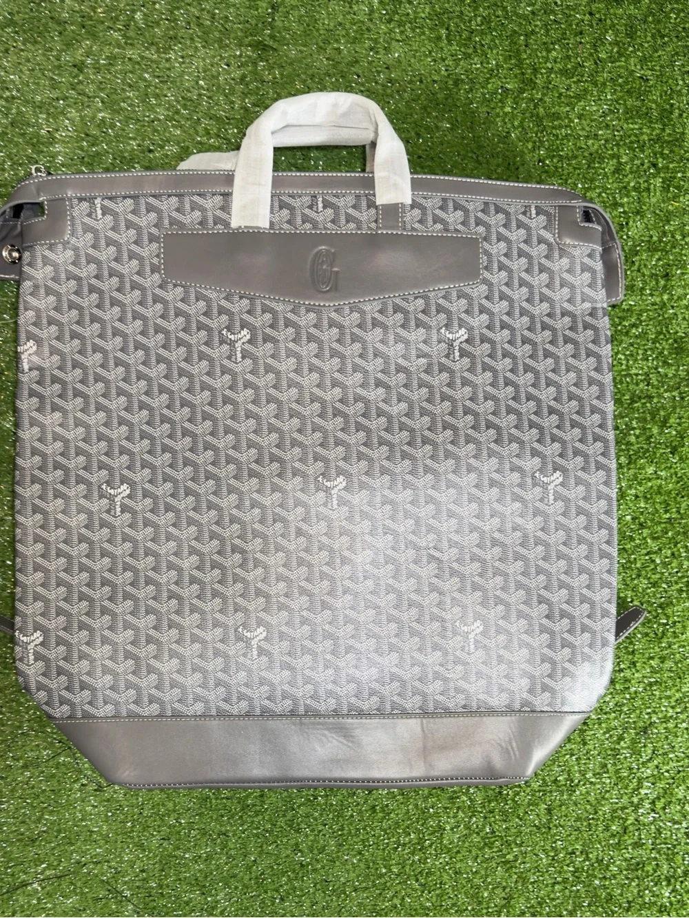 Goyard Green Leather Backpack Tote
